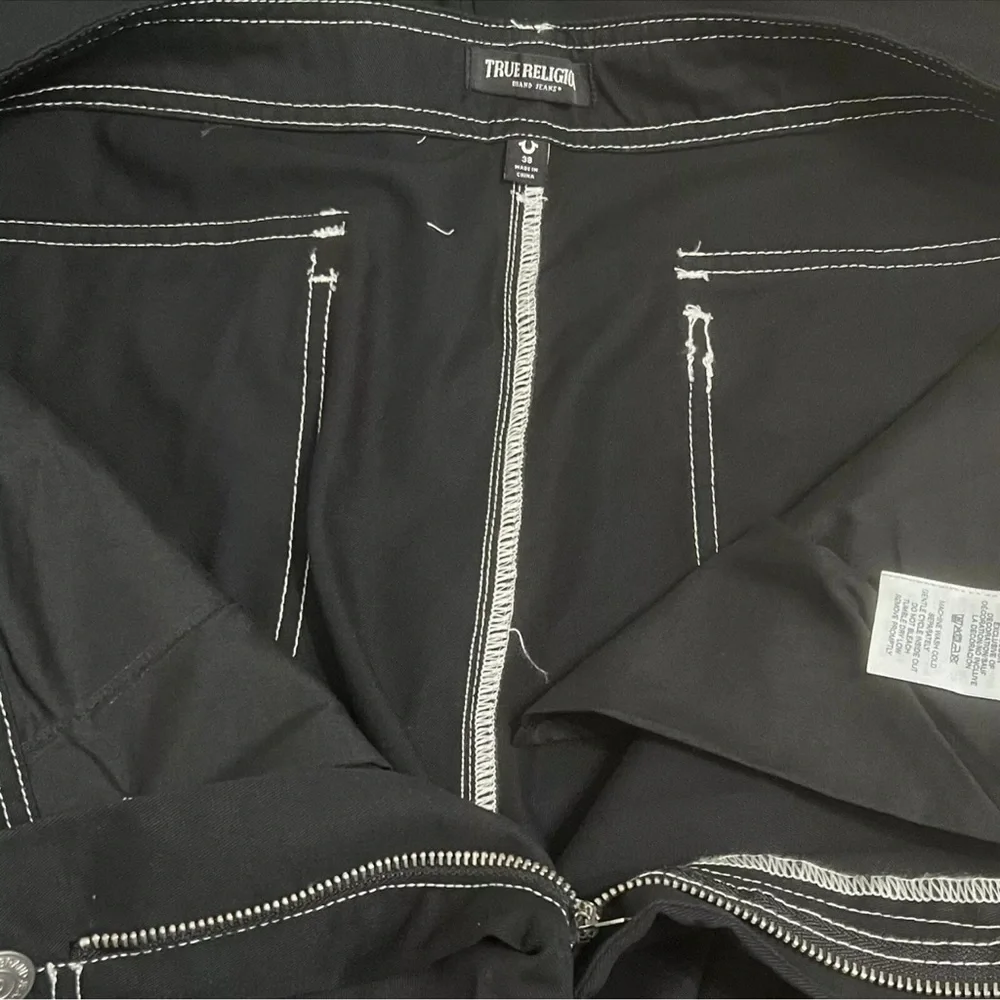 True Religion Cargo Pants Jet Black Big Stitch‎